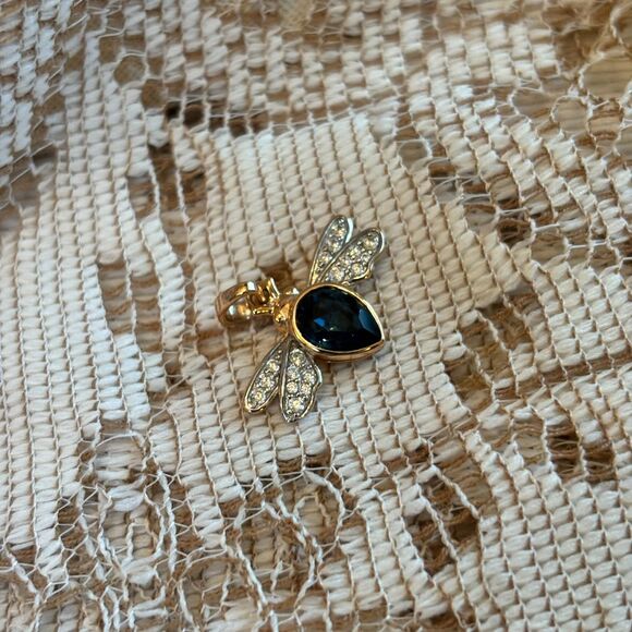 Blue Sage Honey Bee Pendant | Rose Gold Plated over 925 Sterling Silver - Picture 1 of 4